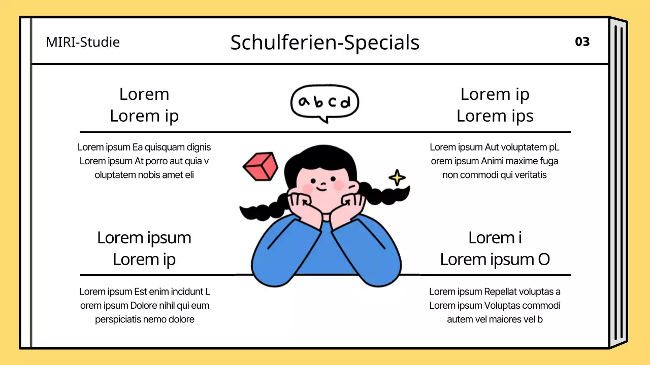 Ein einfacher Unterrichtsplan für die Sommerferien in Gelb und Blau