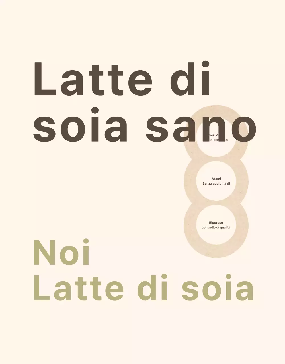 Promozione del latte di soia in stile moderno nei colori beige e kaki