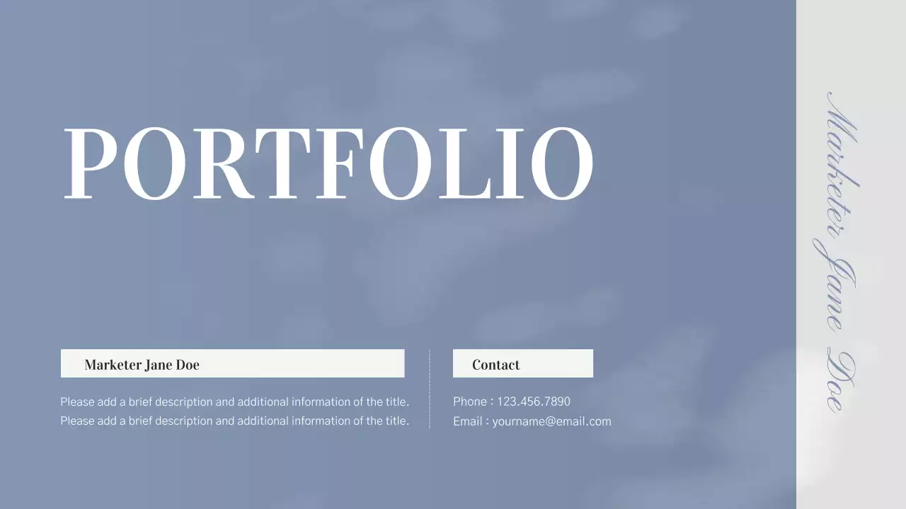 Blue Minimal Portfolio Resume Presentation