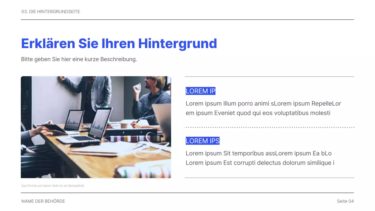Einfacher druckbarer Unternehmensbericht in Grau und Blau