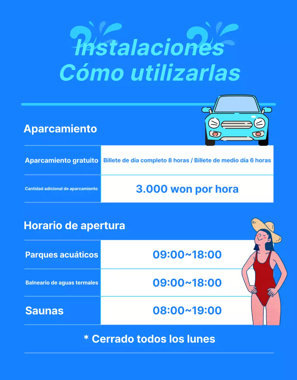 Promocionar un parque acuático hotelero de moda en azul