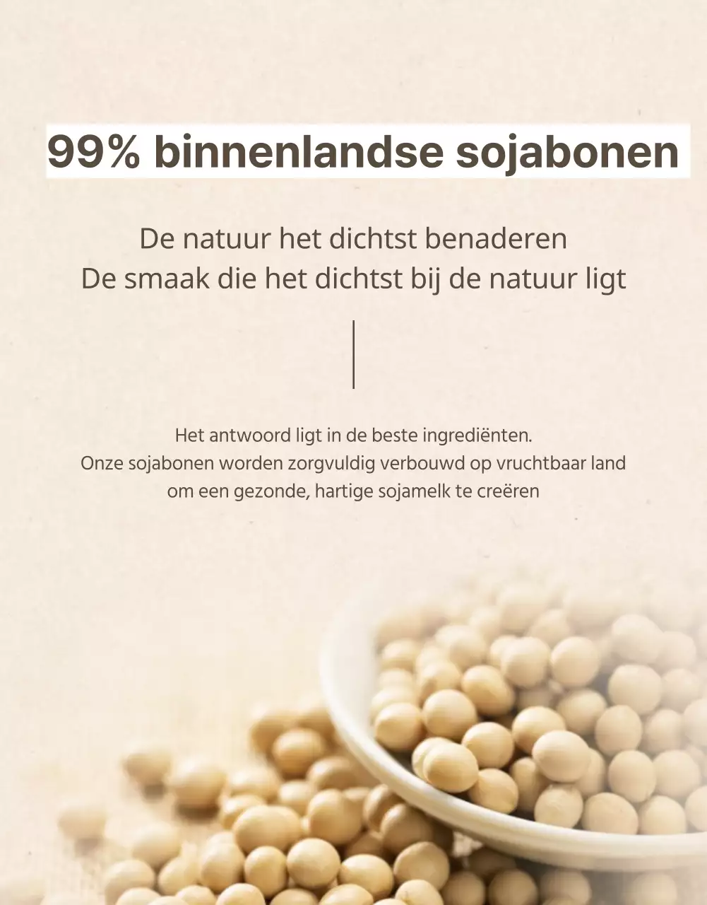 Sojamelk promoten in een moderne stijl in beige en kaki