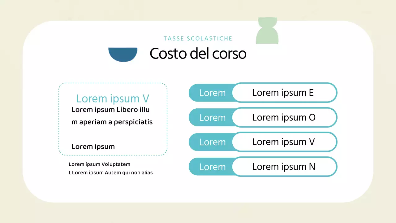 Prospetto di scuola d'arte in stile geometrico in avorio e menta