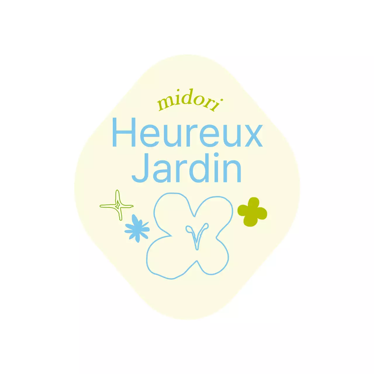Illustration de fleur de jardin botanique sentimentale marchandise en jaune et bleu clair