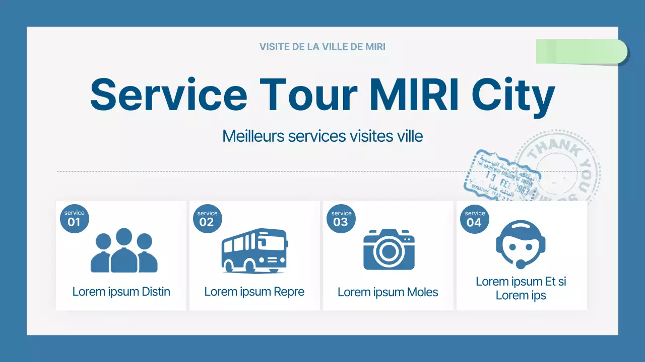 Un guide touristique moderne en bleu clair et bleu marine