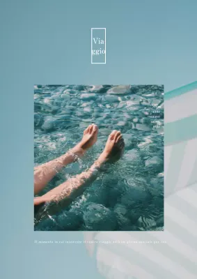 Volantino sentimentale semplice in blu e azzurro