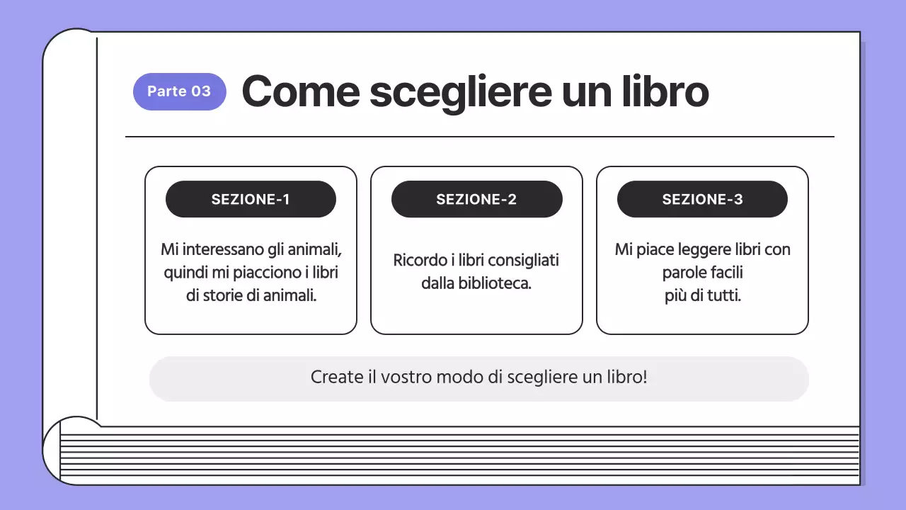 Lezioni di lettura semplice in viola e nero