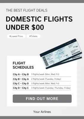 Grey Modern Flight Promotion Poster
