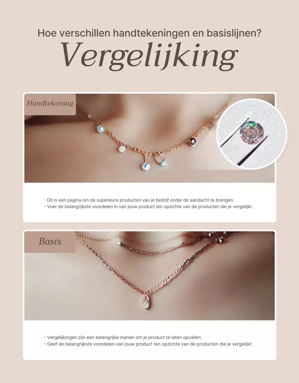 Promoot uw pagina met juwelencheckpoints in bruin en beige