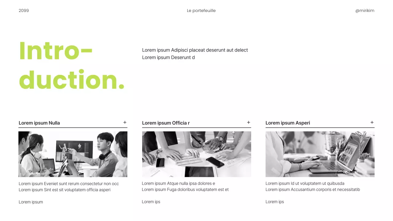 Un portfolio simple à imprimer pour les carriéristes, en vert lime et en noir