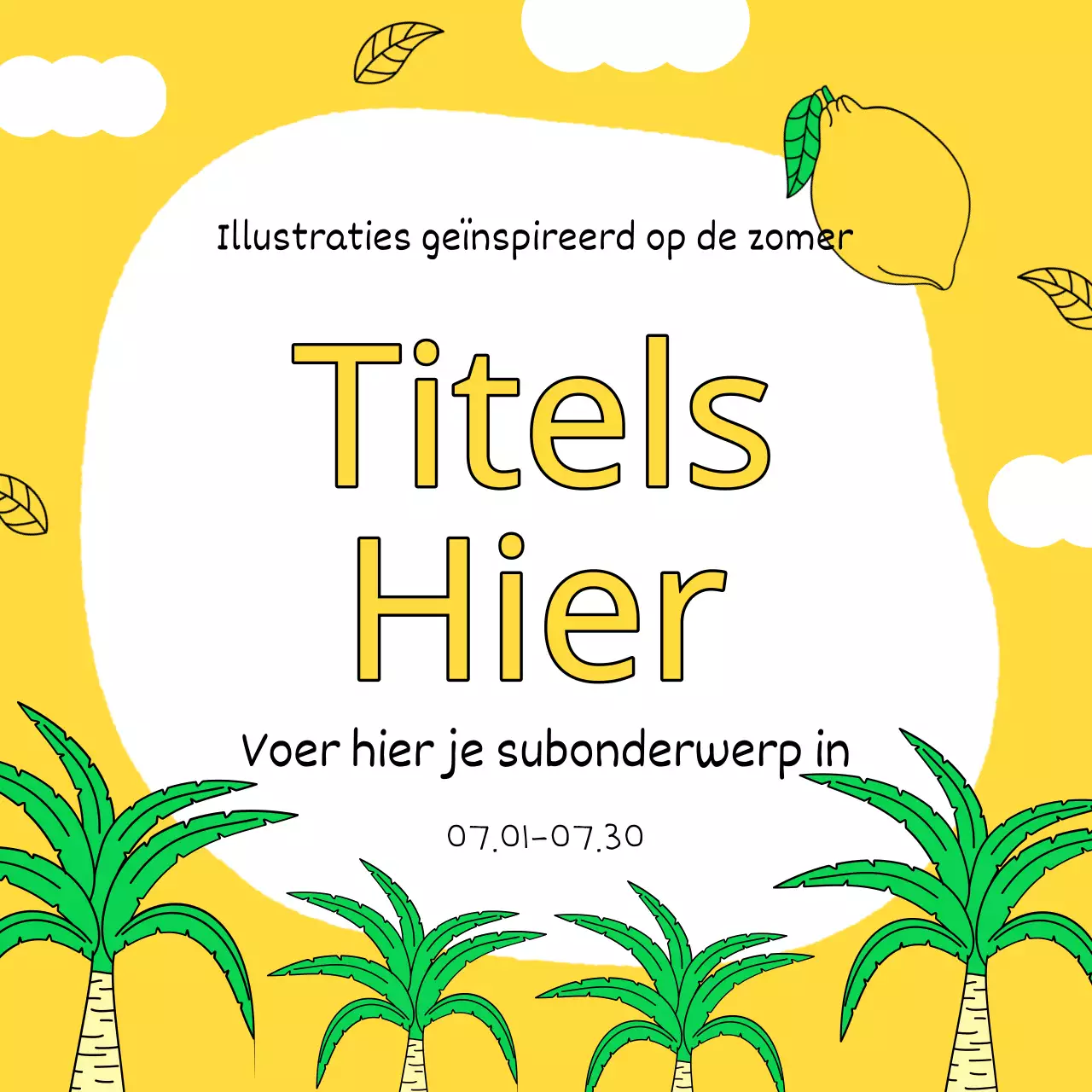 Een geel en groen welkom voor de zomer evenement promoten