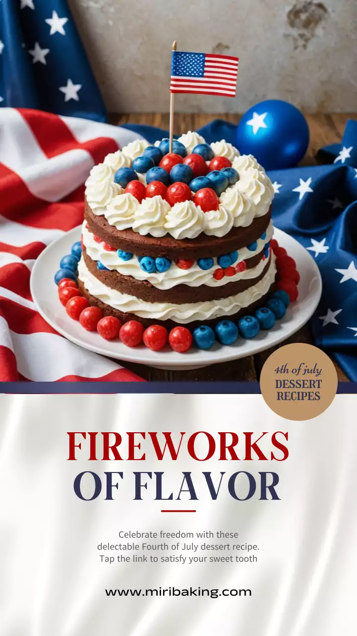 Red and Blue Modern 4th of July Dessert Recipe