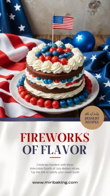 Red and Blue Modern 4th of July Dessert Recipe