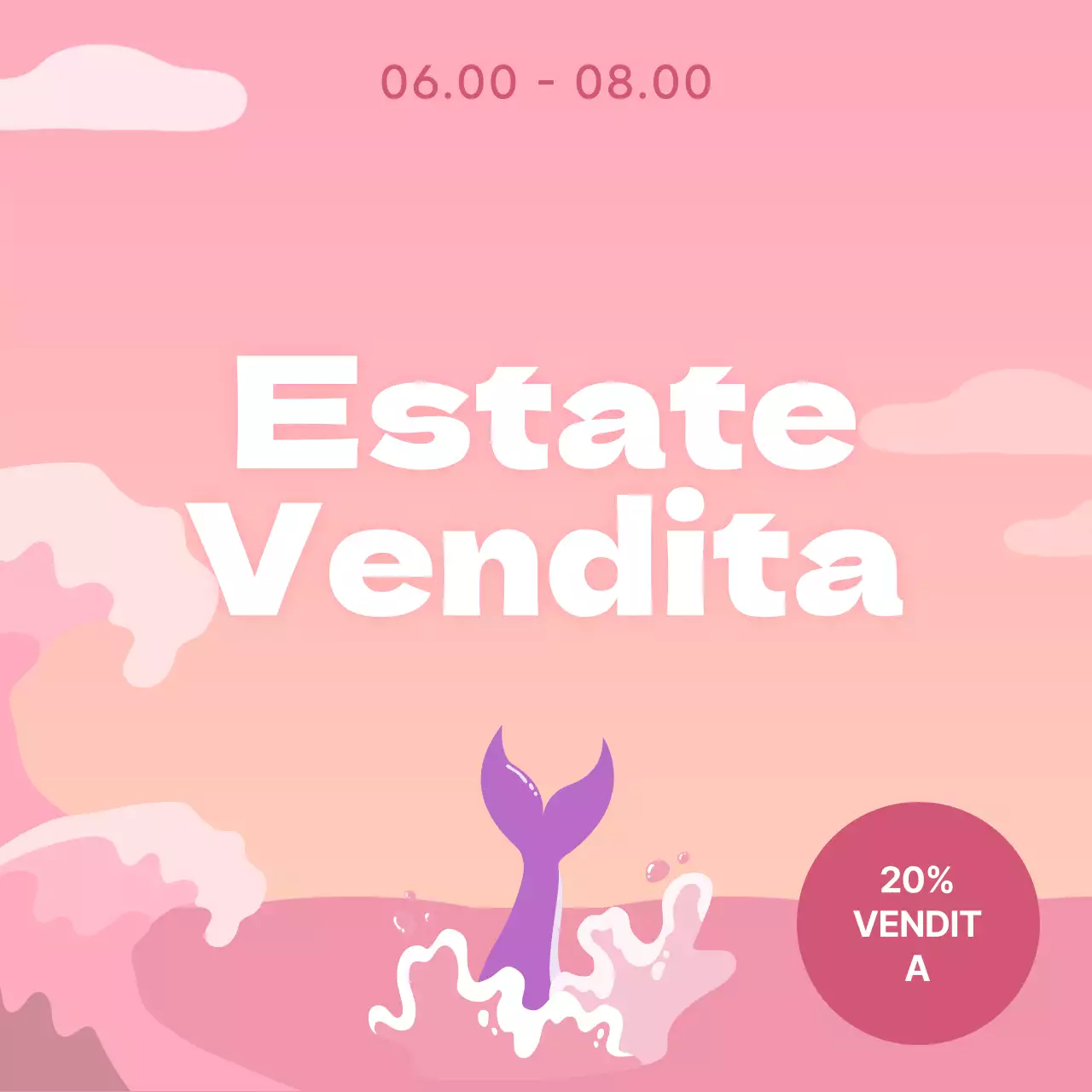 Guida ai saldi estivi tropicali in azzurro e giallo