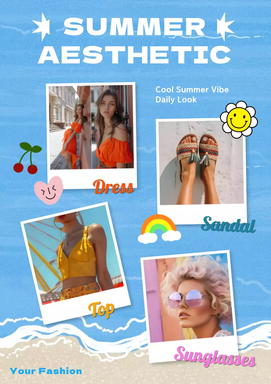 Blue Aesthetic Summer Promotion Poster