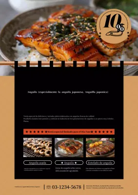 Anuncio de venta de una anguila sencilla de color beige y negro.