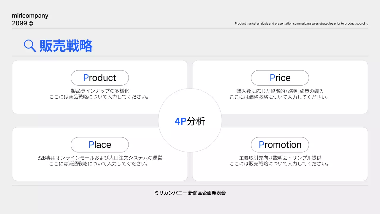 青 モダン ビジネス プレゼンテーション