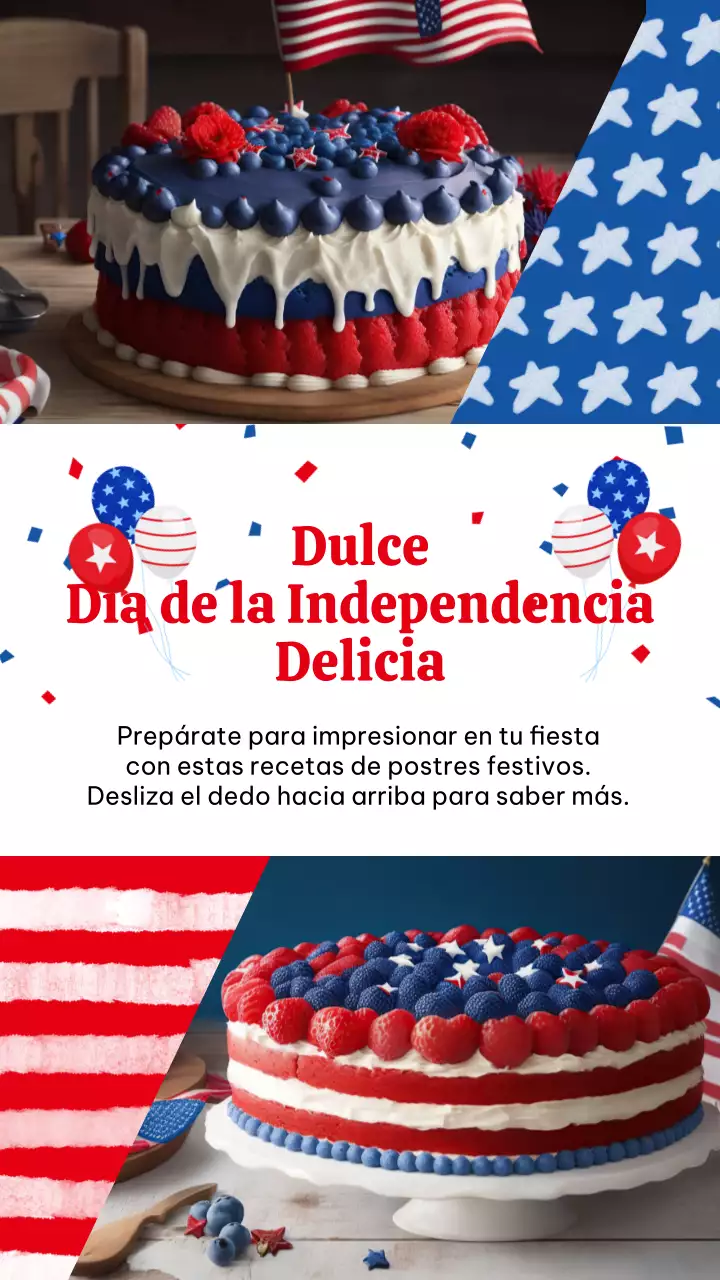 Sobre postres del 4 de julio con toques rojos y azules