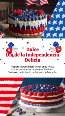 Sobre postres del 4 de julio con toques rojos y azules