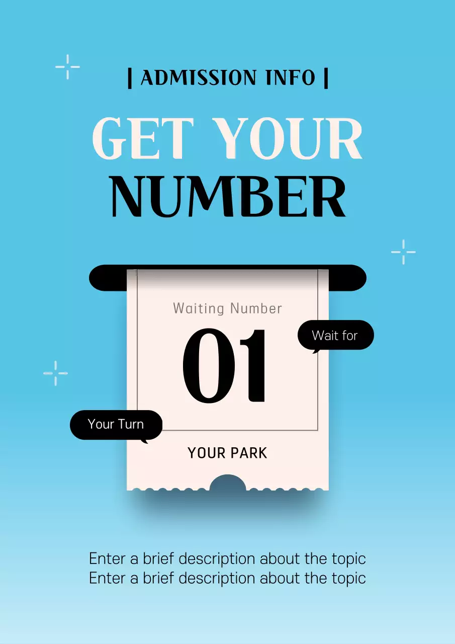 Blue Modern Admission Information Poster