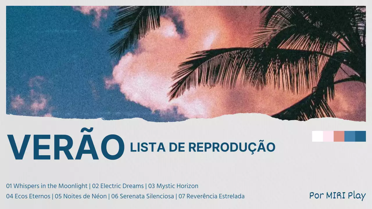 Promover uma lista de reprodução de estilos da moda em azul e cor-de-rosa