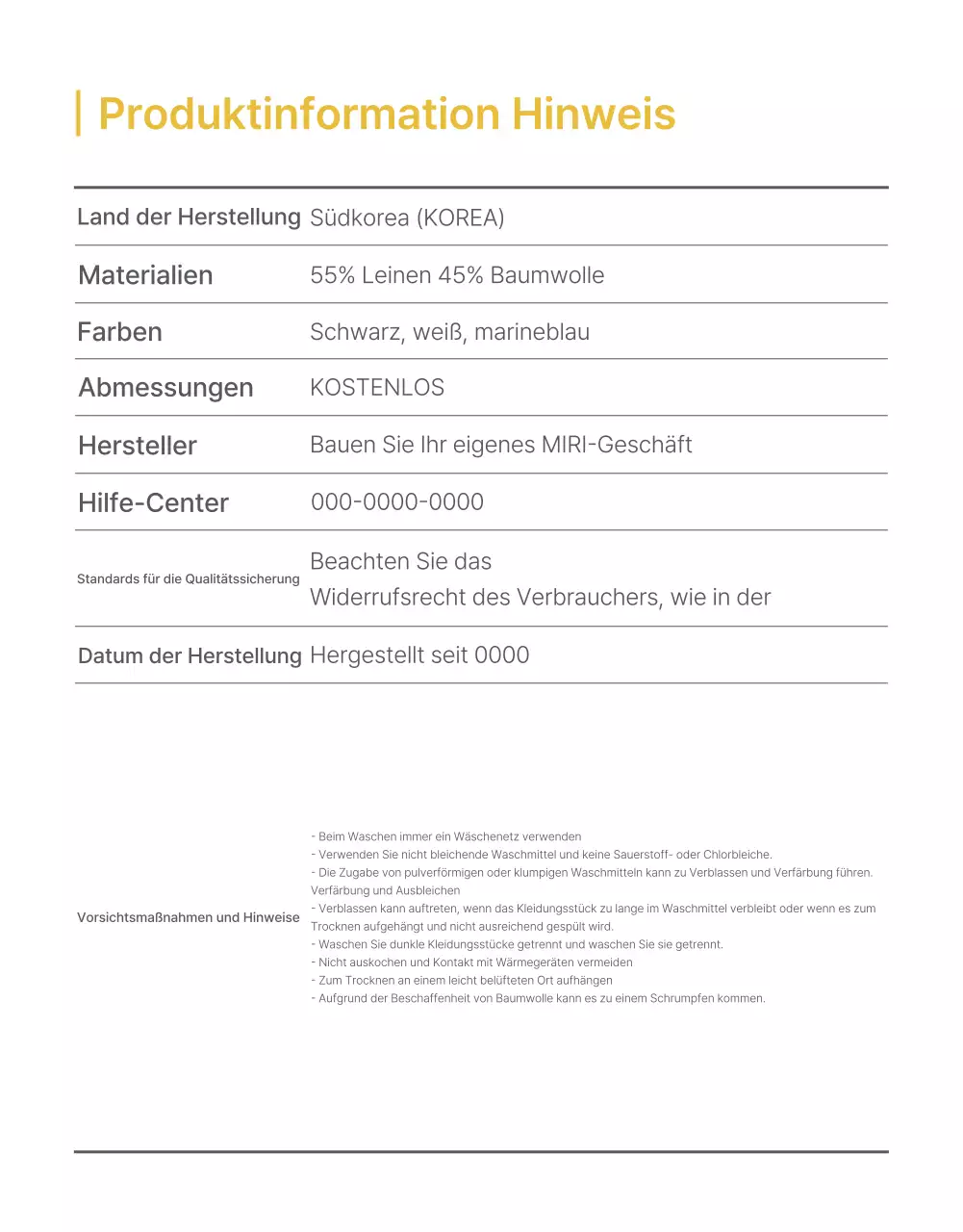 Ankündigungen und Vorsichtsmaßnahmen im trendigen Modezentrum in Grau und Hellblau