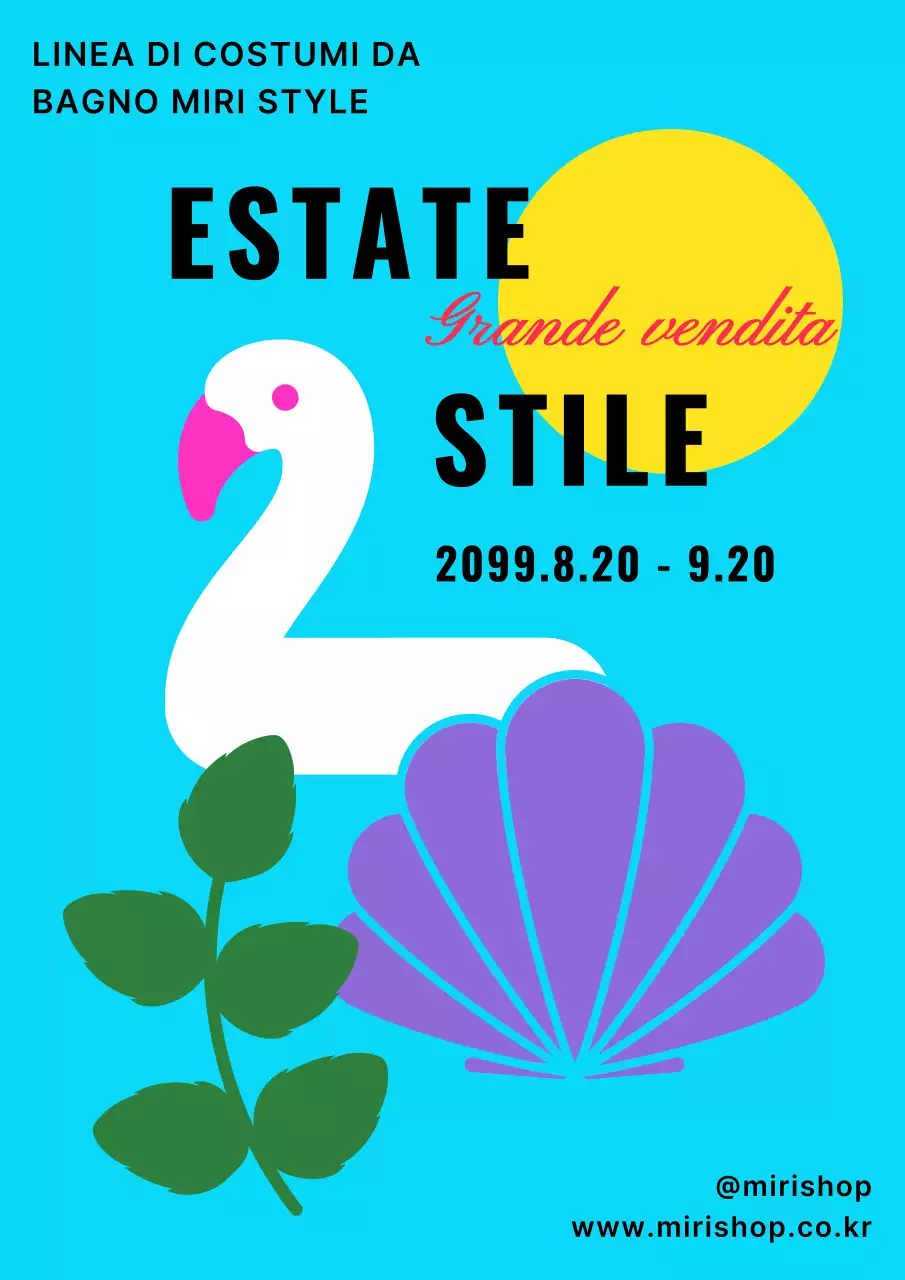 Promuovere un moderno negozio di costumi da bagno in azzurro