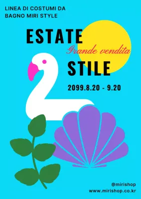 Promuovere un moderno negozio di costumi da bagno in azzurro