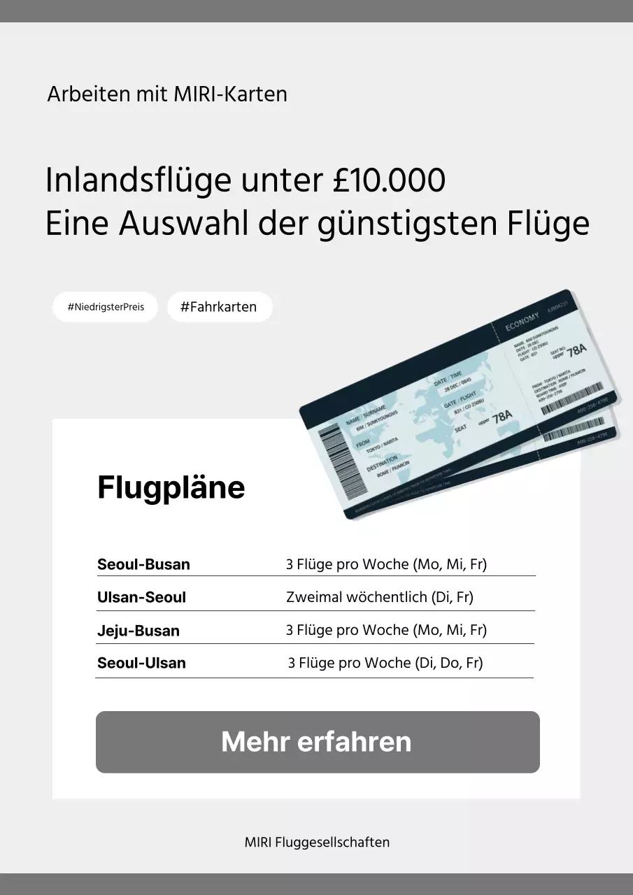 Eine einfache grau-schwarze Anzeige einer Billigfluggesellschaft