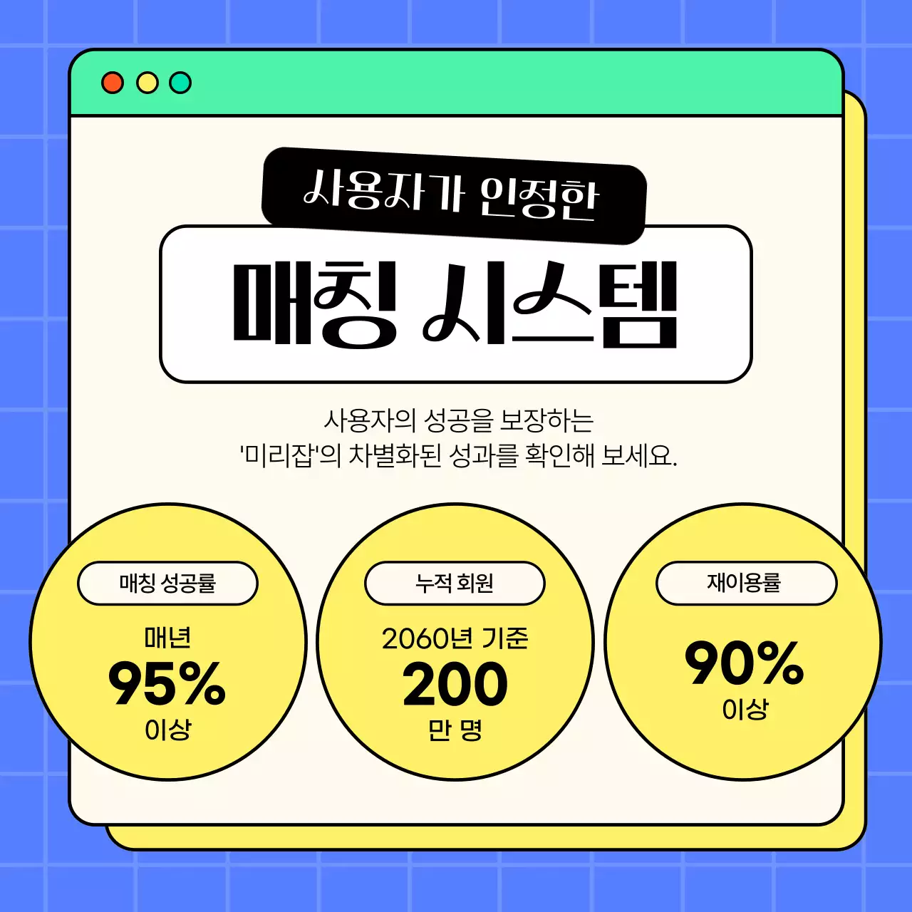 노랑과 파랑의 트렌드한 일자리 매칭 소개서