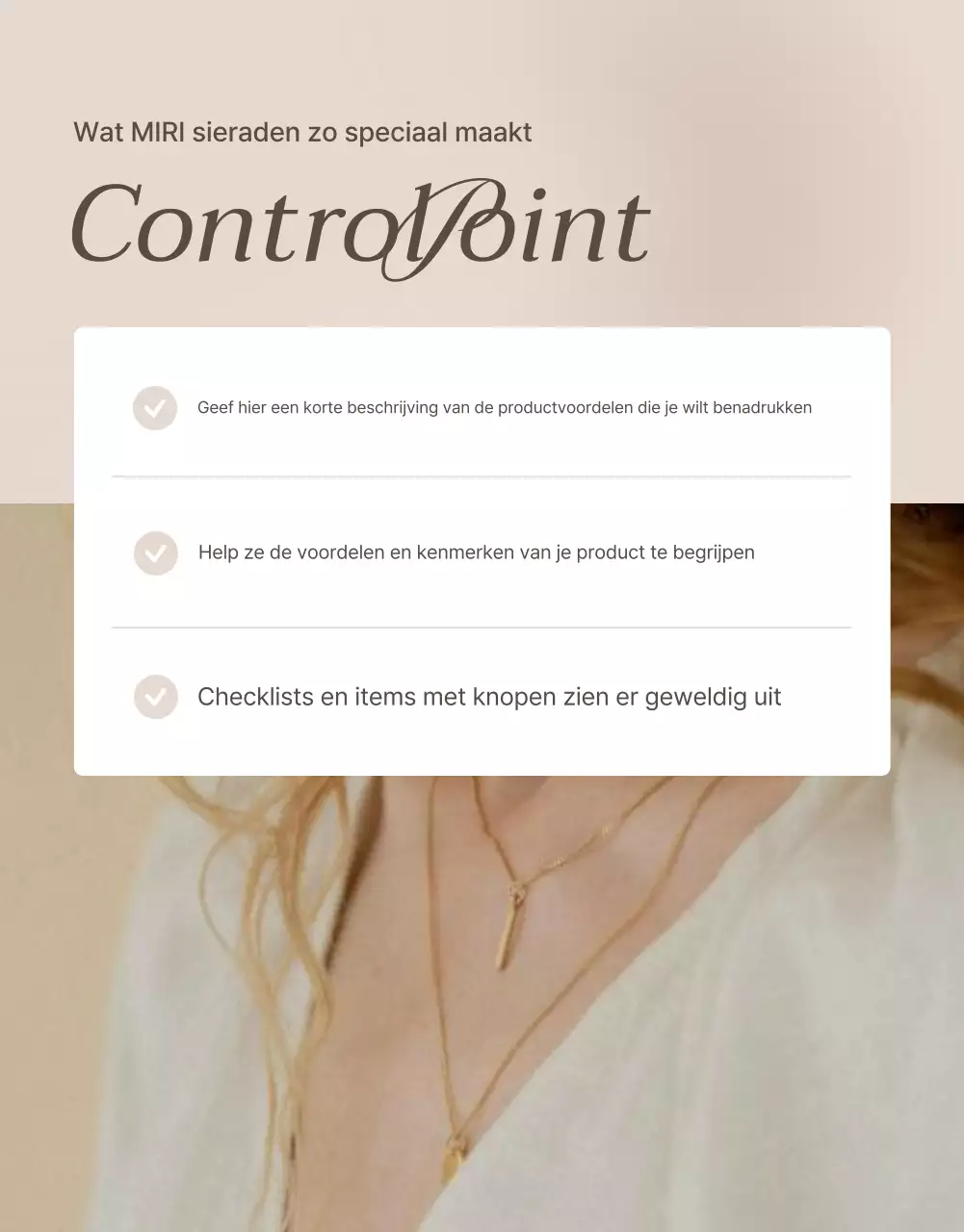 Promoot uw pagina met juwelencheckpoints in bruin en beige