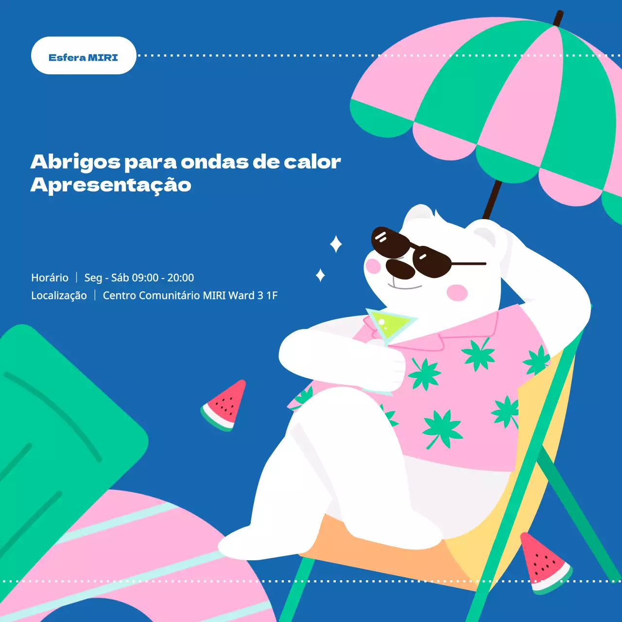 Promover um bonito abrigo térmico azul e cor-de-rosa