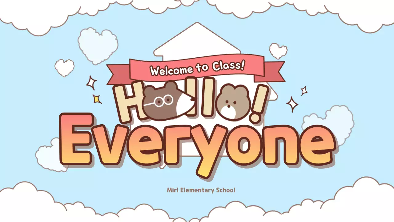 Blue Cute School Welcome Presentation