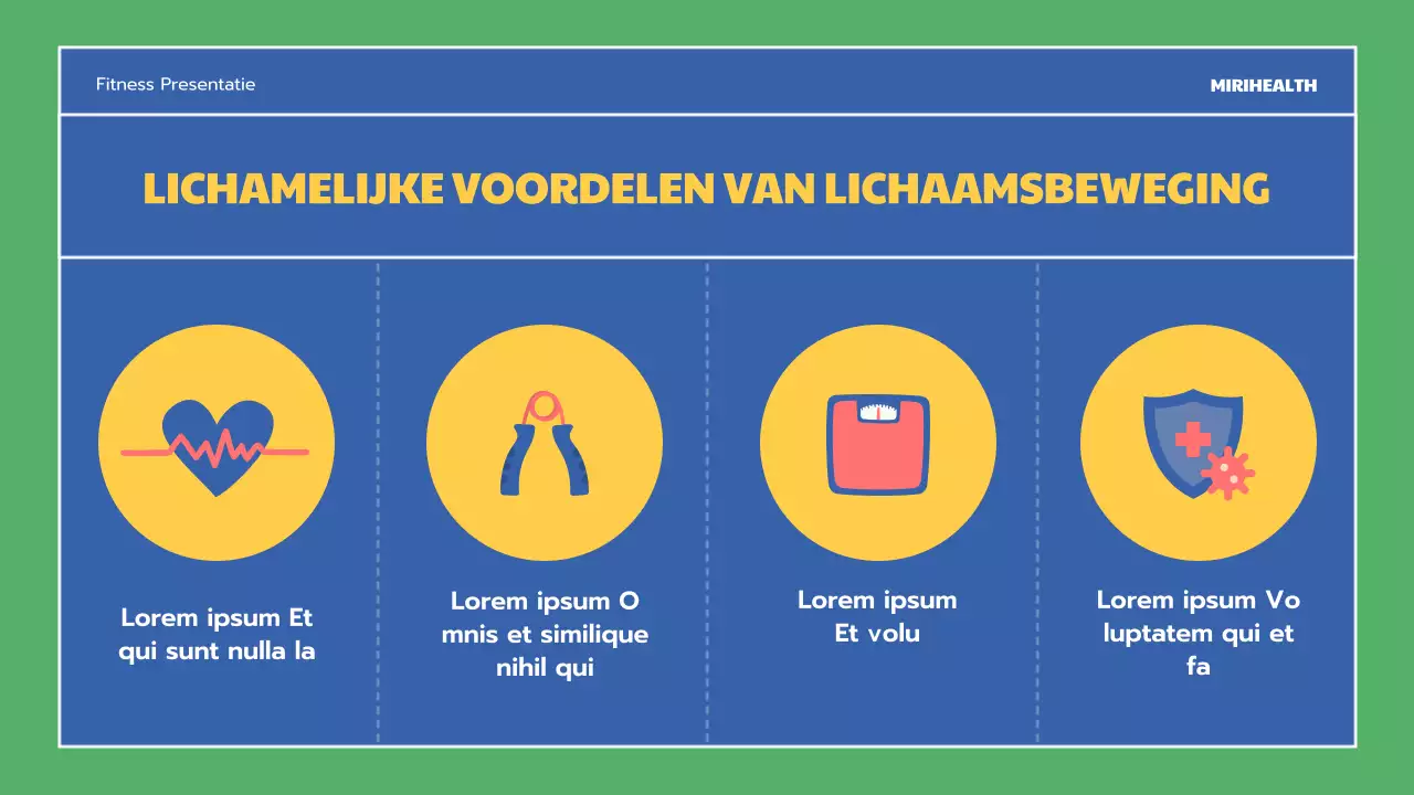 Blue and Green Voordelen van lichaamsbeweging Onderwijsmiddelen