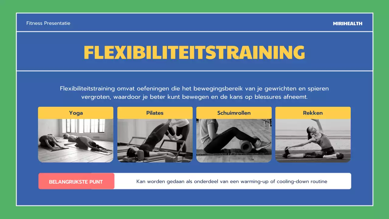 Blue and Green Voordelen van lichaamsbeweging Onderwijsmiddelen