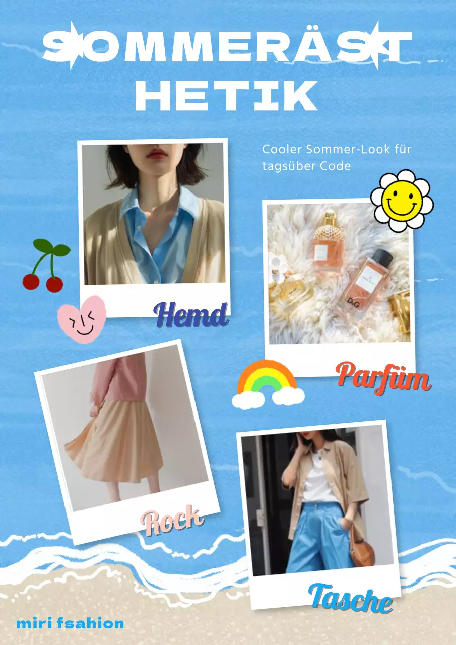 Förderung eines kitschigen Sommeroutfits in Hellblau