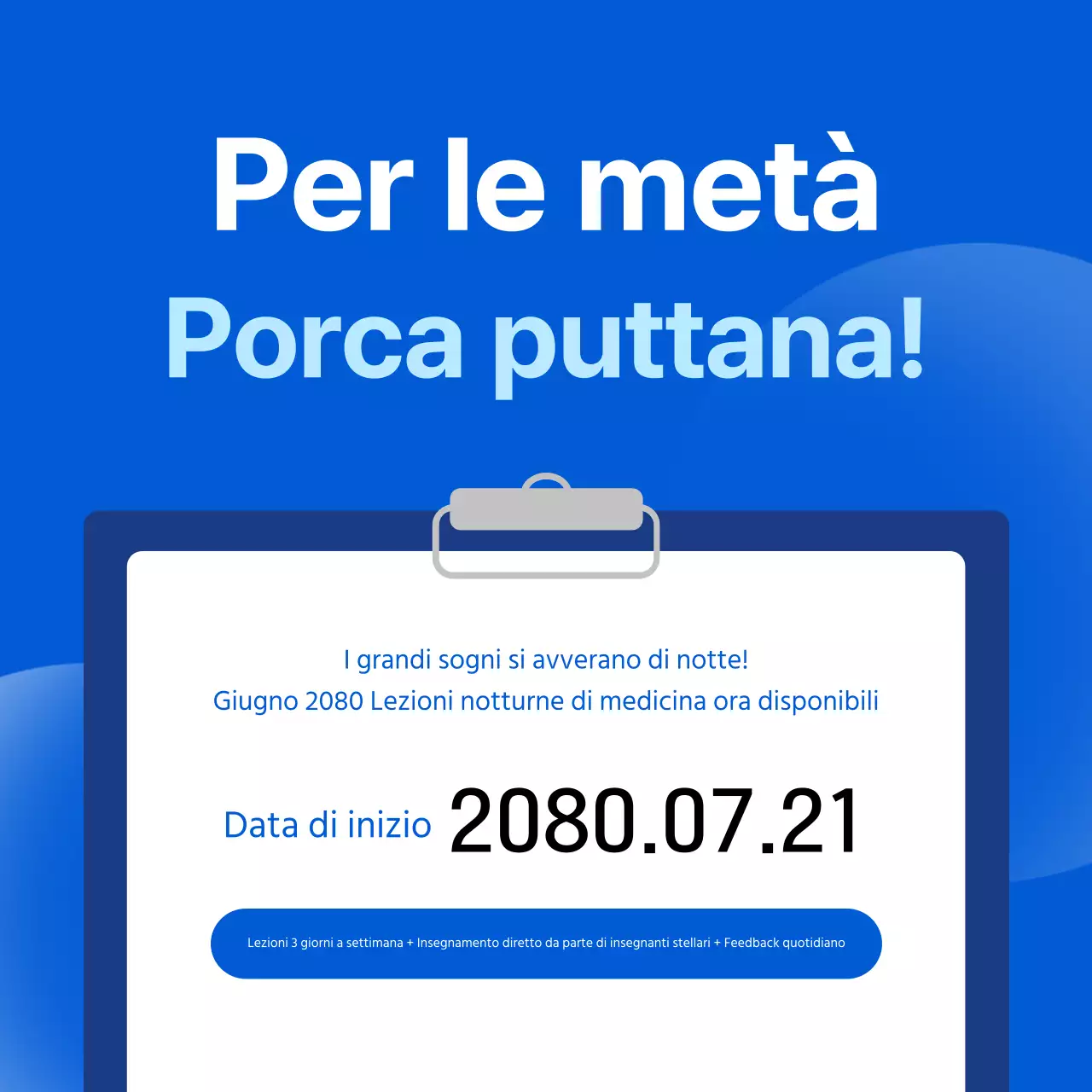 Un semplice annuncio di vacanze scolastiche in bianco e blu