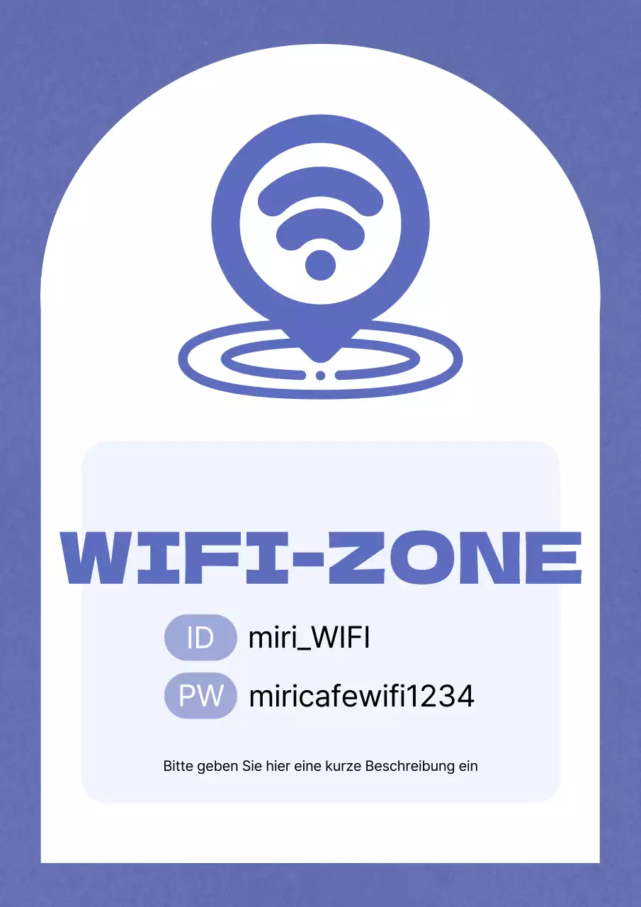Einfache Wifi-Zonen-Ansage in Lila und Weiß