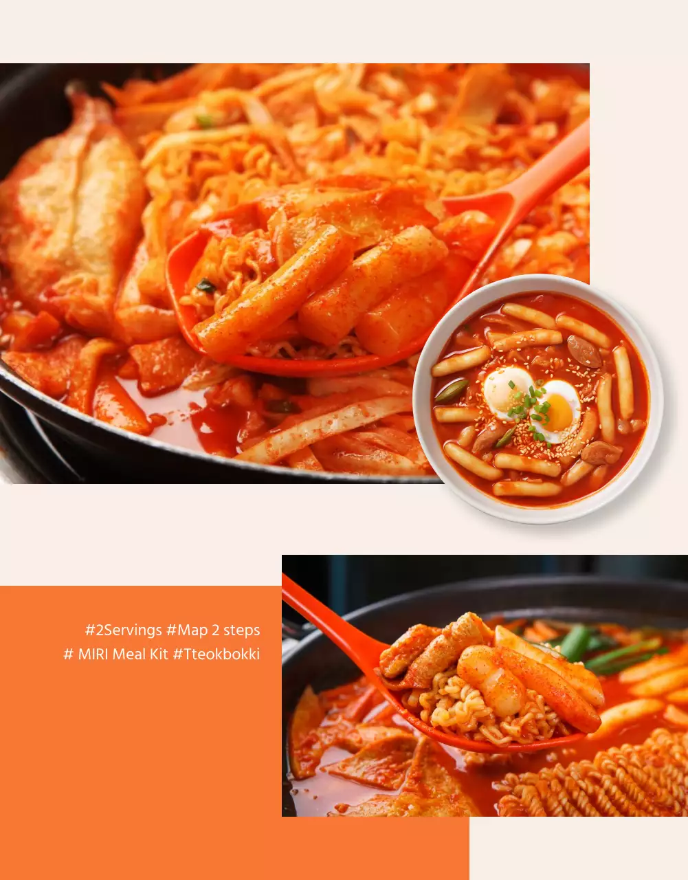 Fotolayouts für Grundnahrungsmittelsets in Orange und Elfenbein fördern