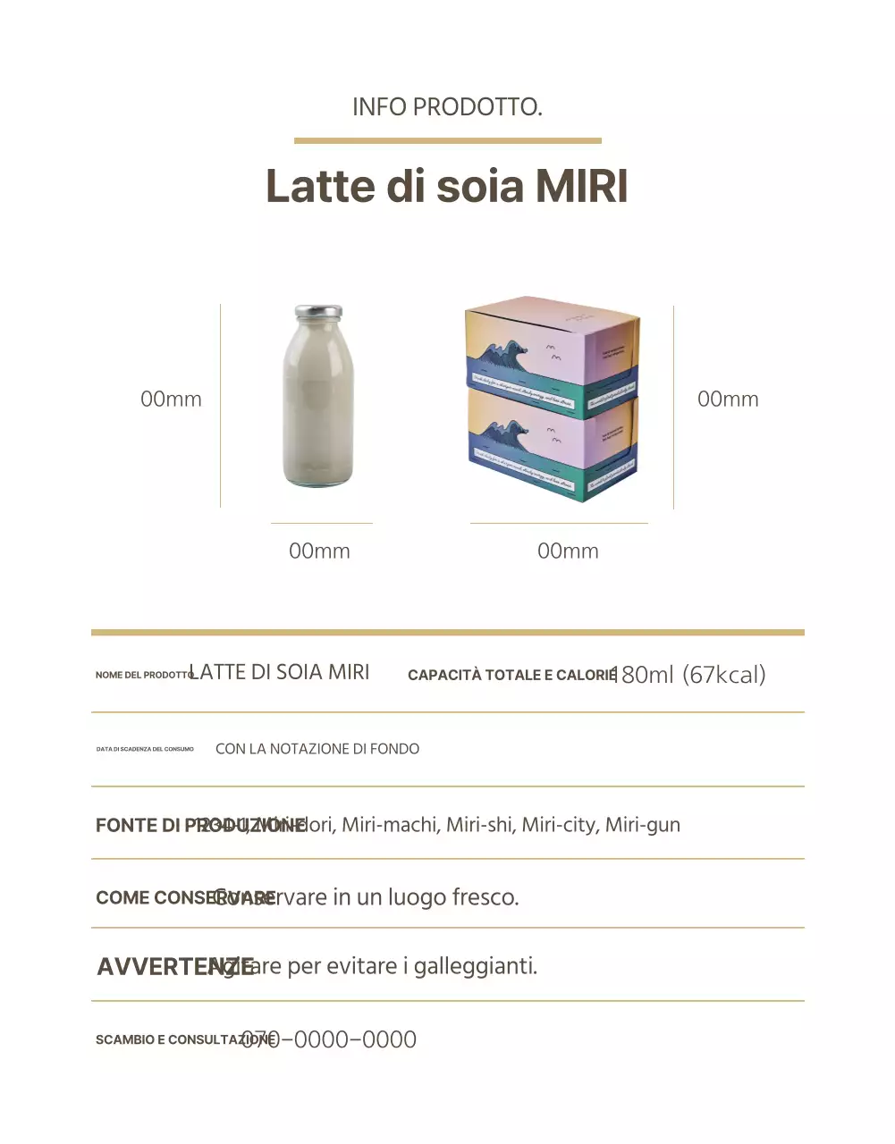 Promozione del latte di soia in stile moderno nei colori beige e kaki