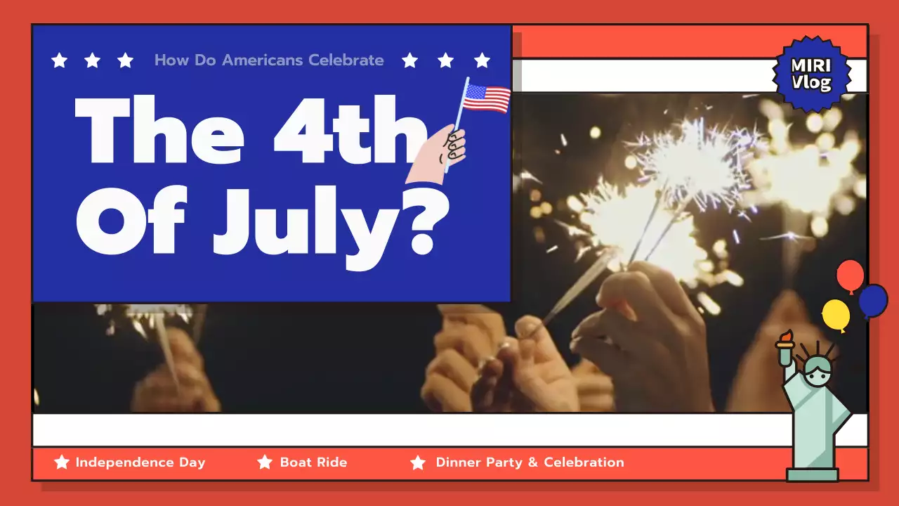 레드 전통 독립기념일 Vlog 유튜브 썸네일