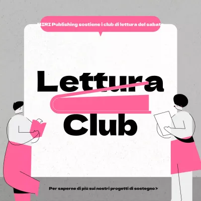 Pubblicità moderna del club del libro in rosa e grigio