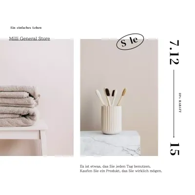 Beige und weiße minimalistische Lifestyle-Werbung