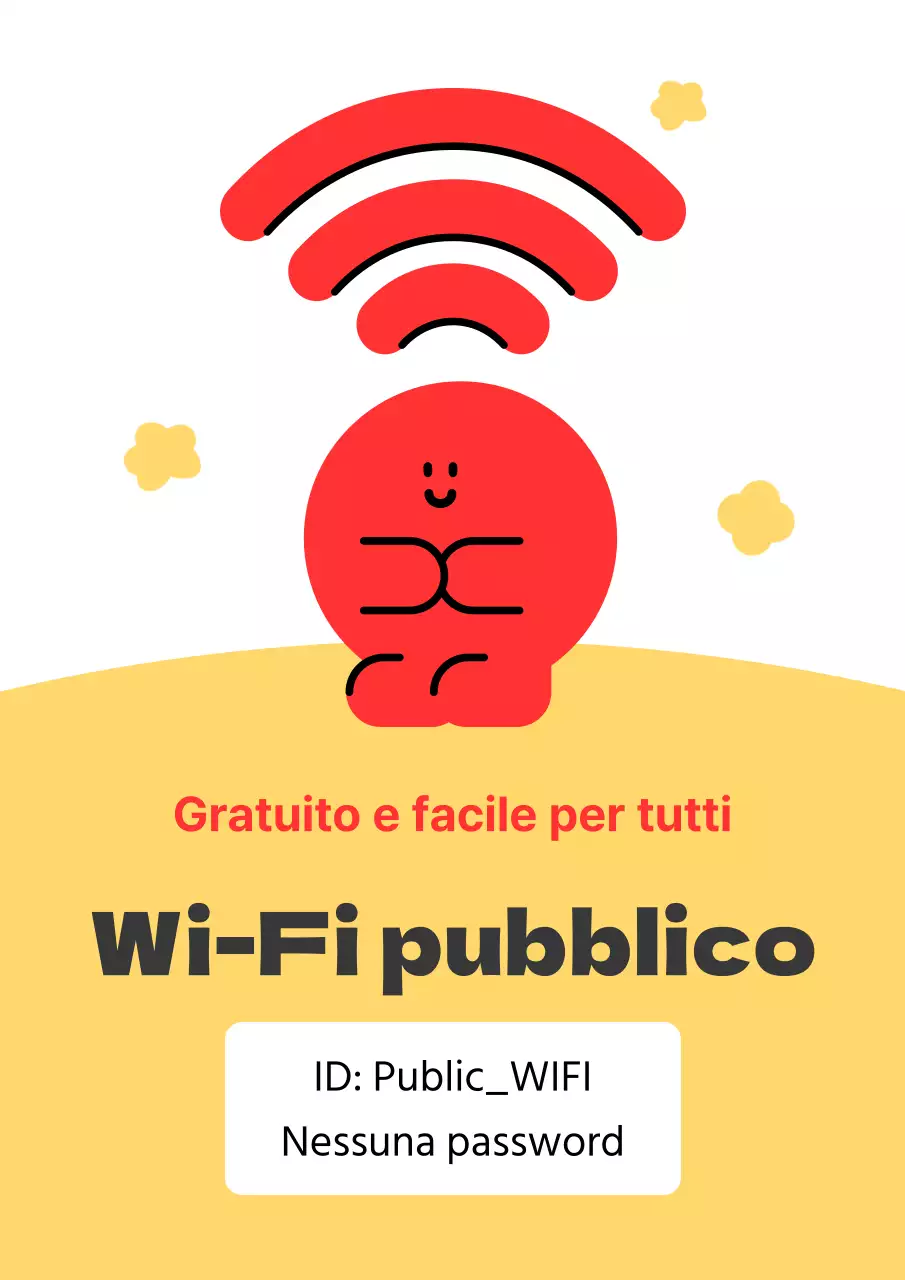 Annunci di zone wifi rosse e gialle