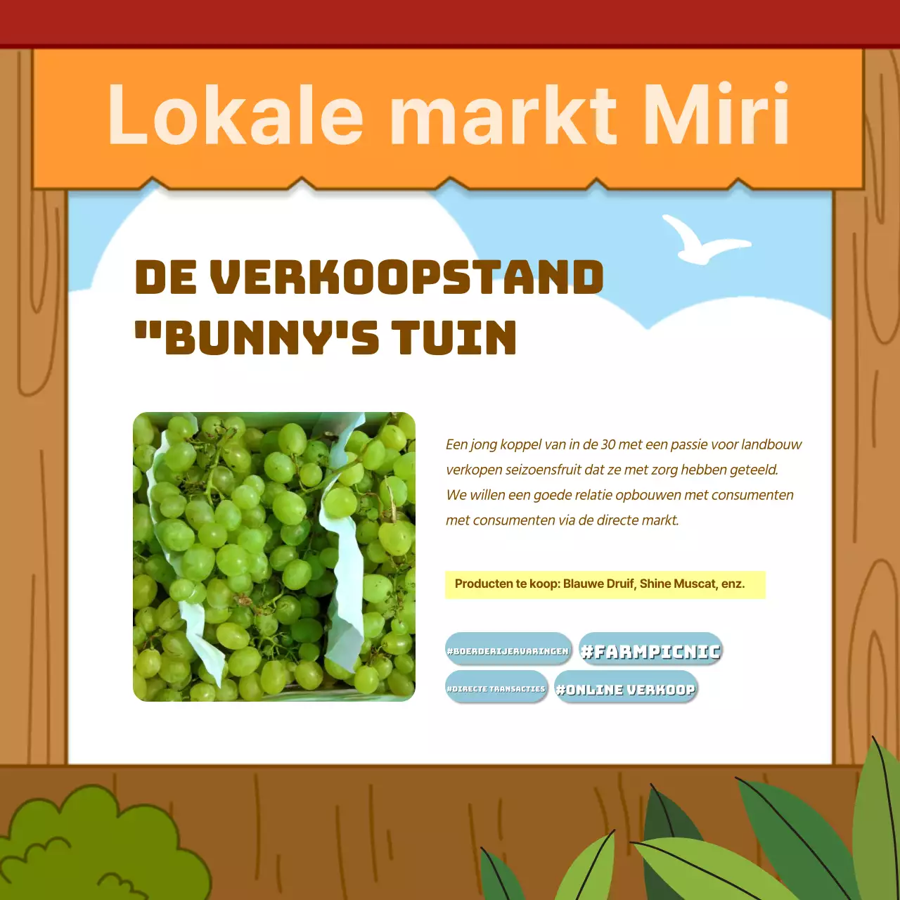 Promoot je oranje en bruine boerenmarkt