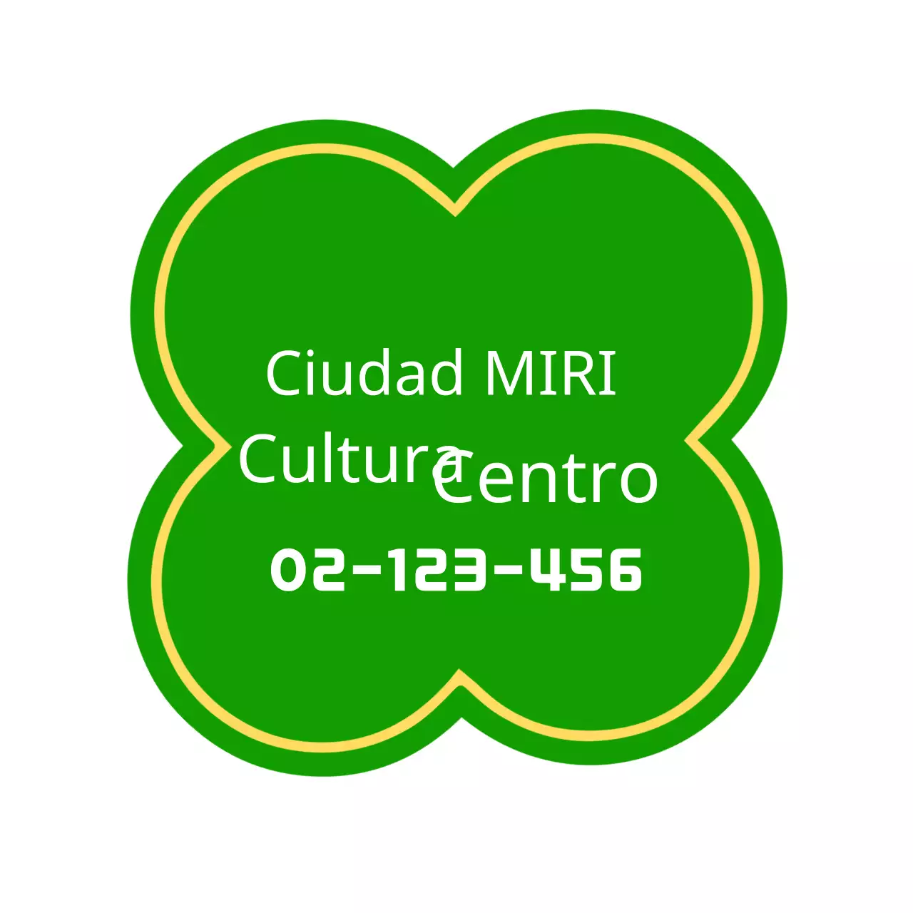 Logotipo del Centro Cultural en forma de trébol verde