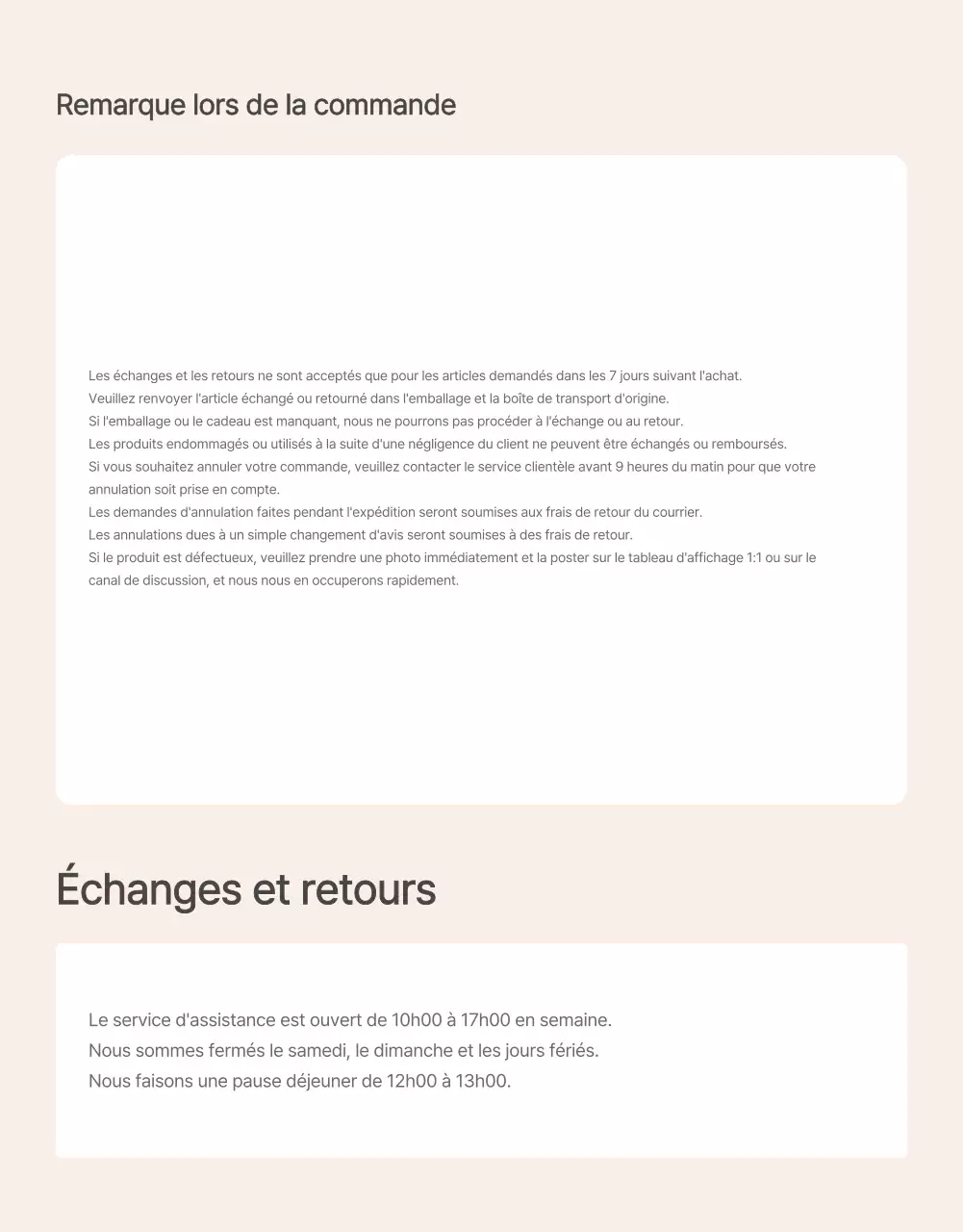 Promouvoir les aliments de base des kits de repas orange et ivoire et ce à quoi il faut faire attention