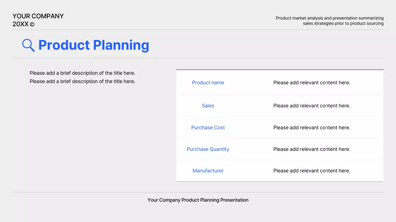 Blue Modern Product Plan Document Presentation