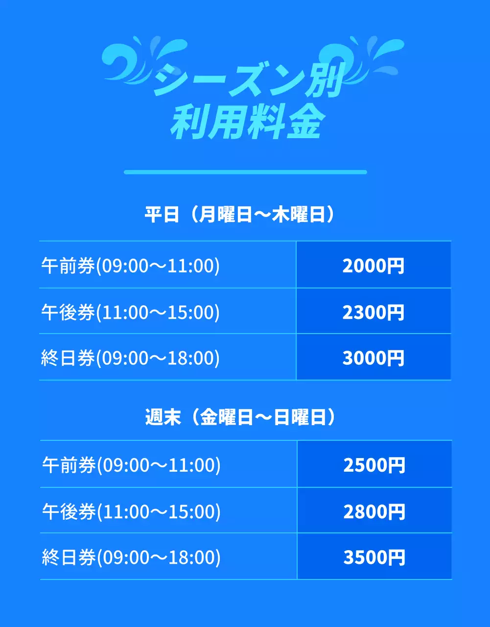 青 ポップ ウォーターパーク ポスター 詳細ページ