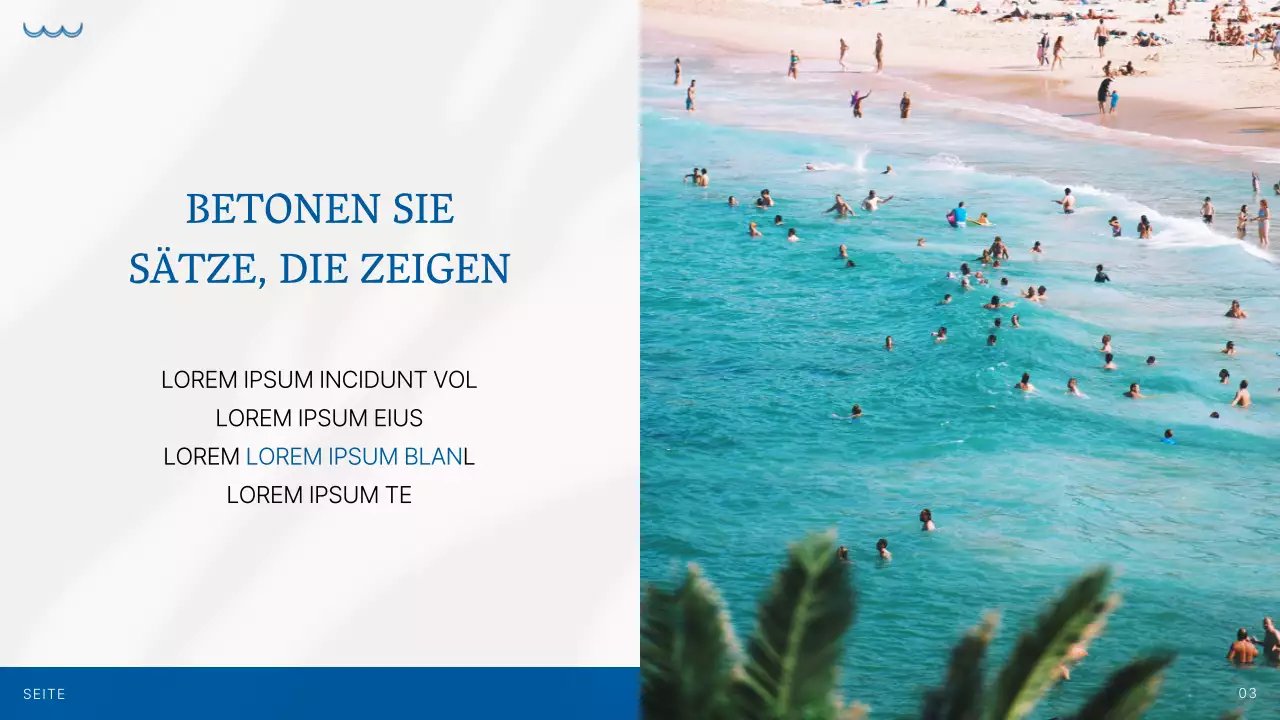 Einfache sommerliche Hintergrundpräsentation in Blau und Elfenbein